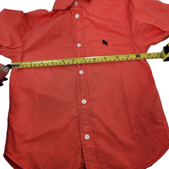 H&M Boys Long Sleeved Button Down Red Shirt Pre-Owned Size 4T - Picture 8 of 9